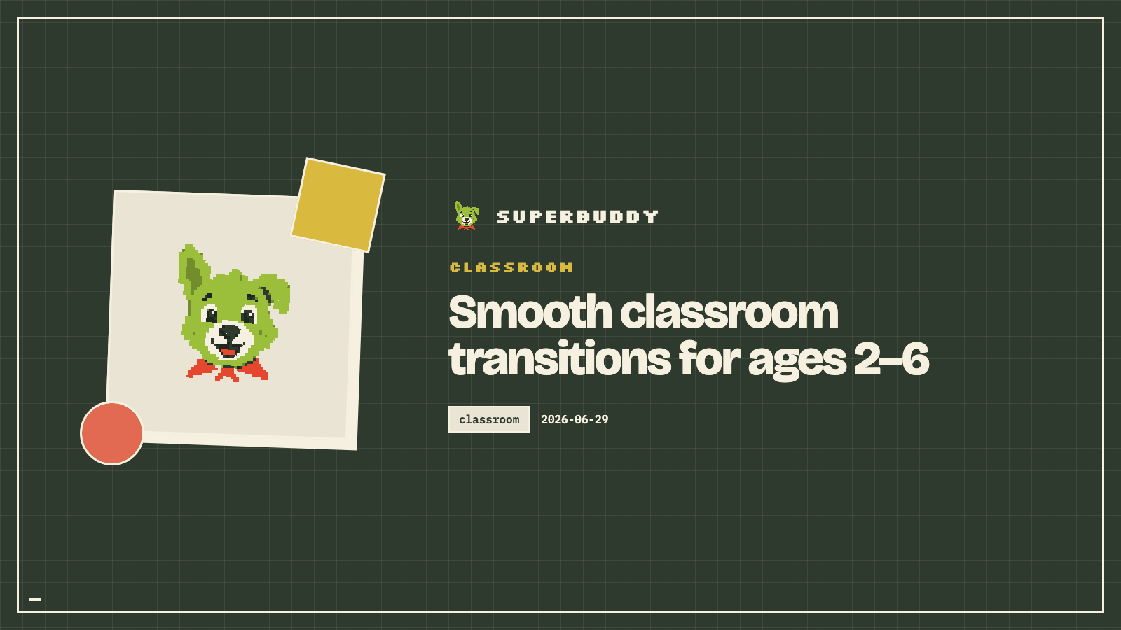Superbuddy blog cover with the article title on a branded pixel-grid background