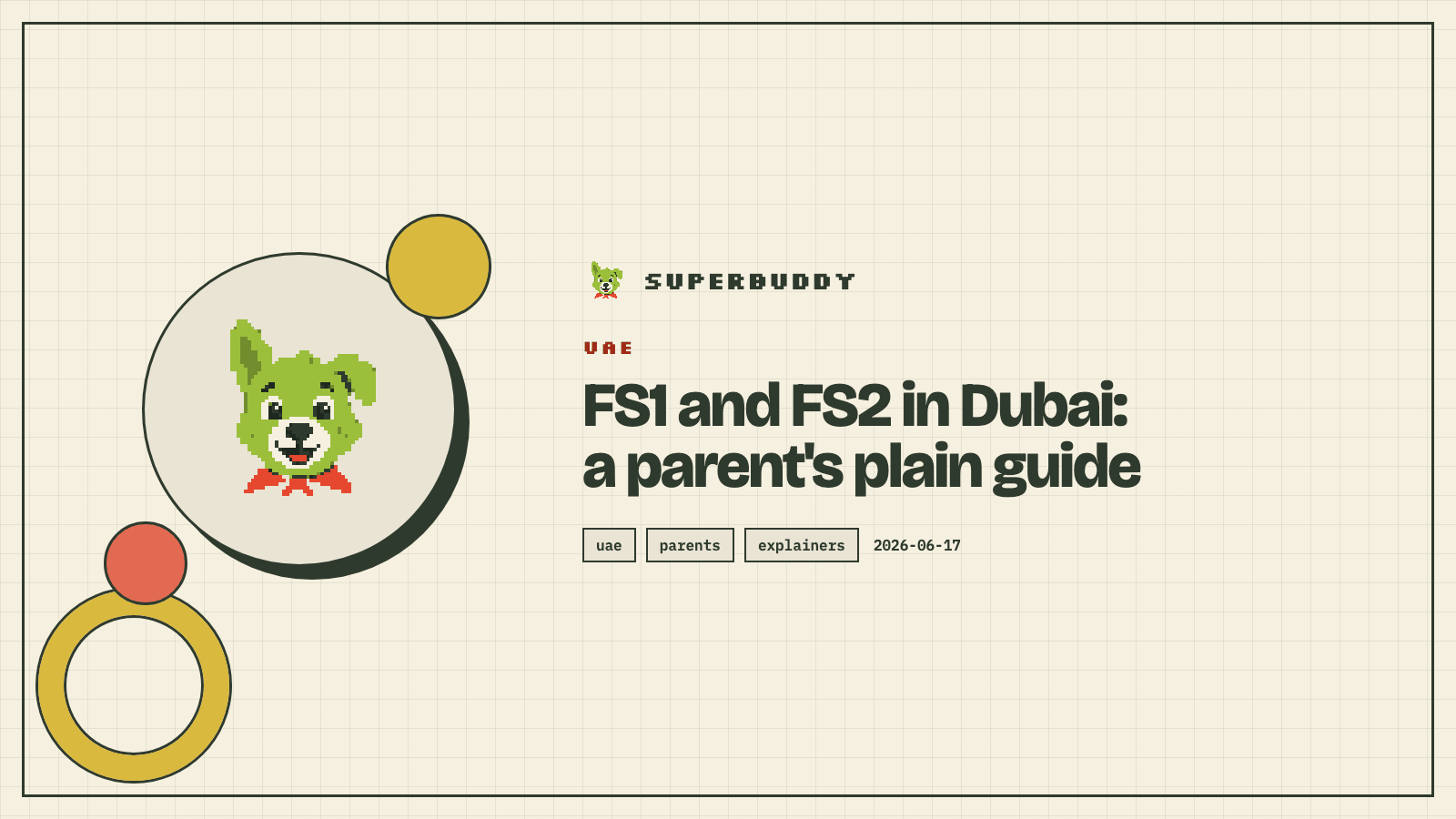 Superbuddy blog cover with the article title on a branded pixel-grid background