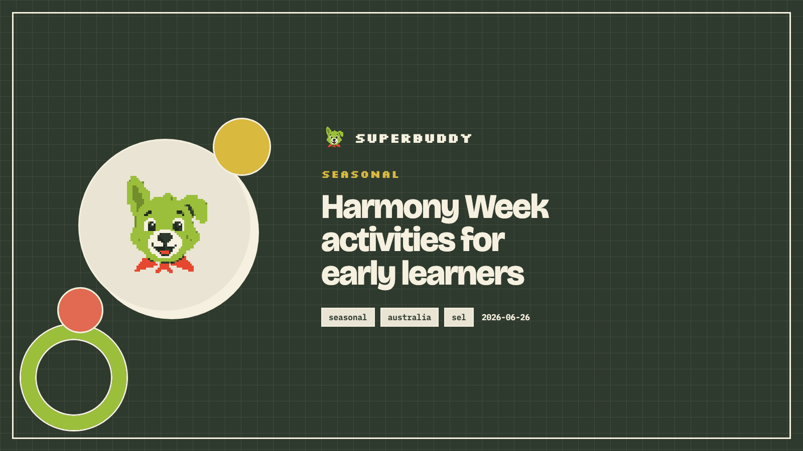 Superbuddy blog cover with the article title on a branded pixel-grid background