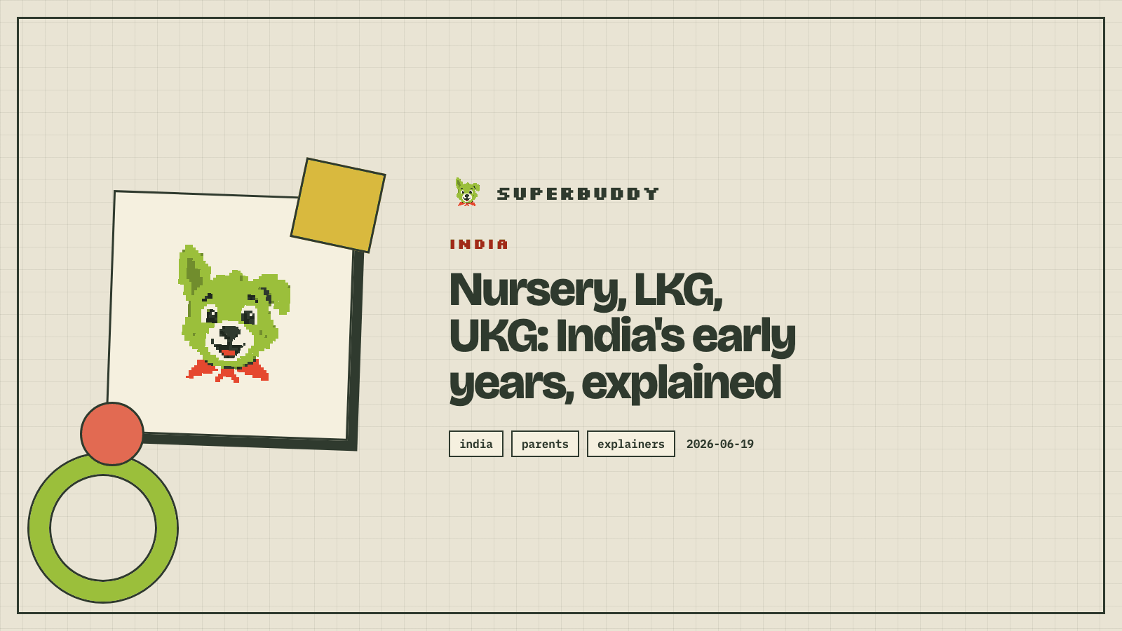 Superbuddy blog cover with the article title on a branded pixel-grid background