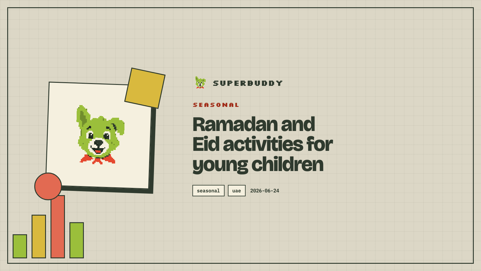 Superbuddy blog cover with the article title on a branded pixel-grid background