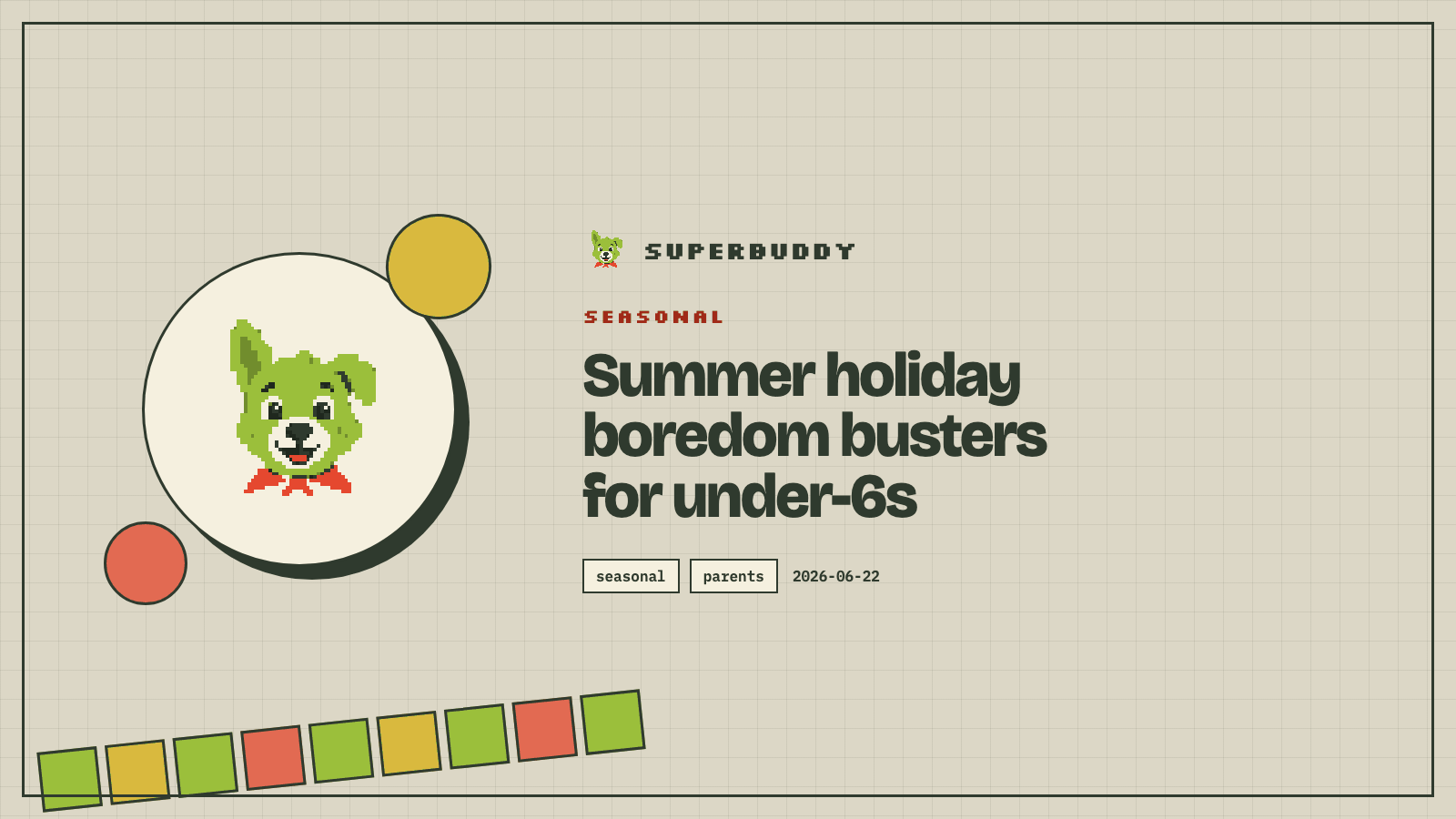 Superbuddy blog cover with the article title on a branded pixel-grid background