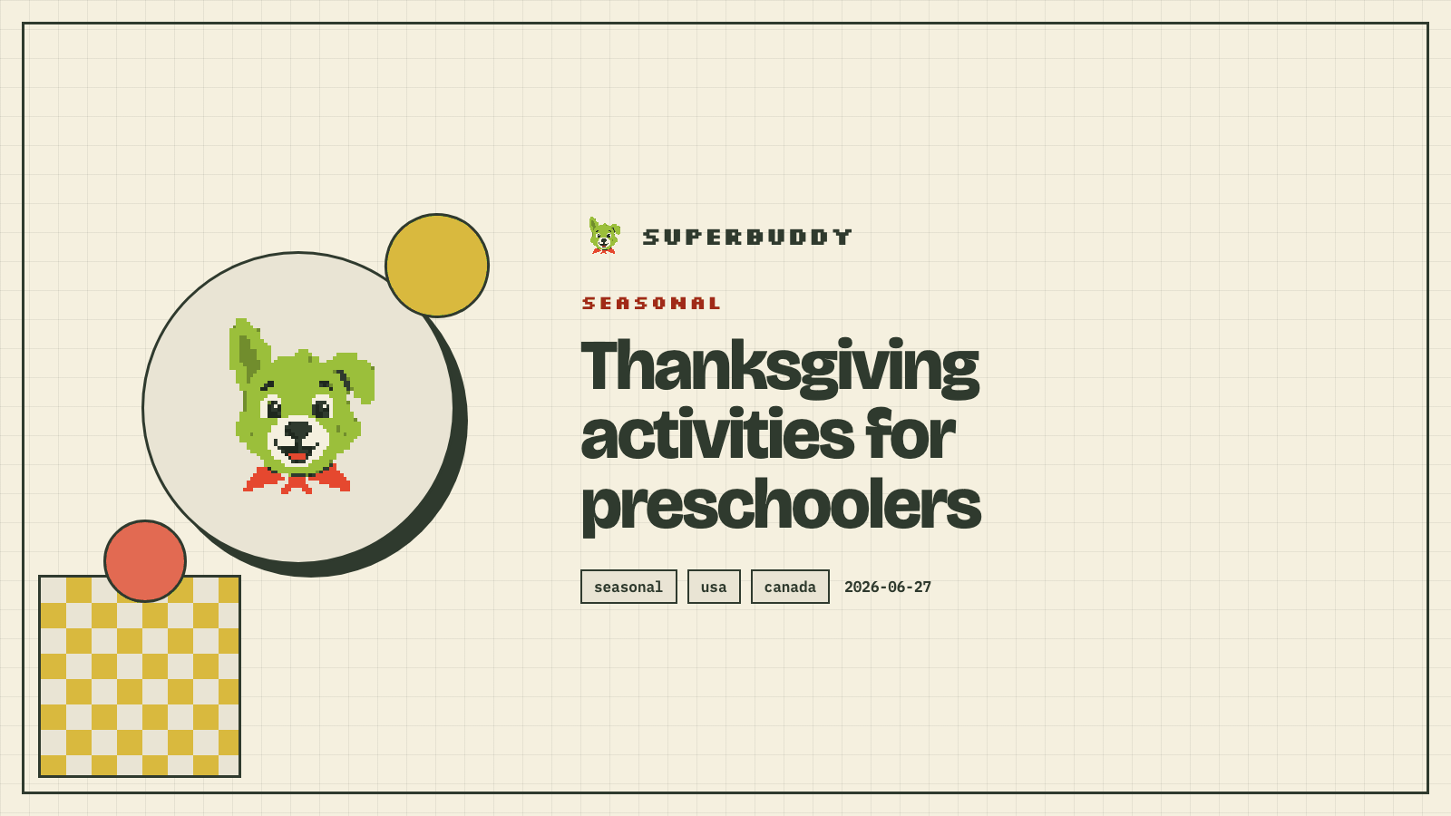 Superbuddy blog cover with the article title on a branded pixel-grid background