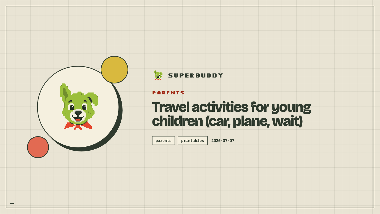 Superbuddy blog cover with the article title on a branded pixel-grid background