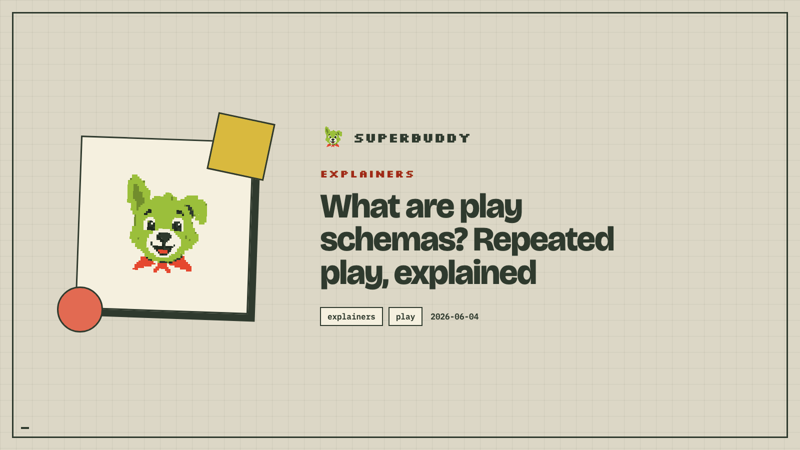 Superbuddy blog cover with the article title on a branded pixel-grid background