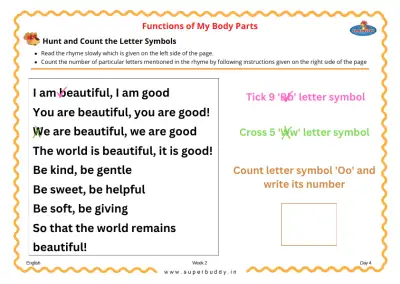 Preview of the first page of Hunt and Count the Letter Symbols