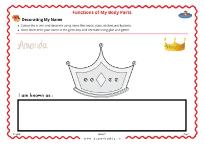 Preview of the first page of Decorating My Name