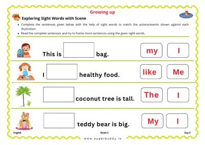Preview of the first page of Exploring Sight Words with Scene
