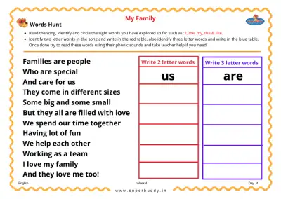 Preview of the first page of Words Hunt