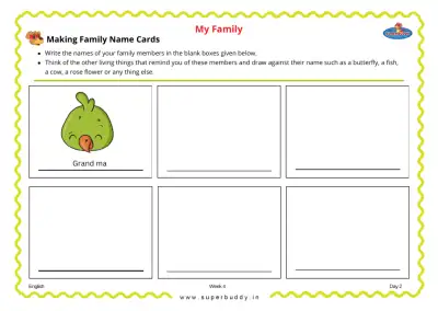 Preview of the first page of Making Family Name Cards