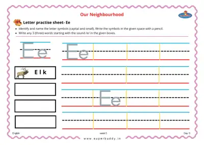 Preview of the first page of Letter Practice Sheet - Ee
