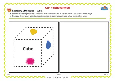 Preview of the first page of Exploring 3D Shapes – Cube