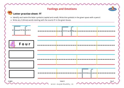 Preview of the first page of Letter Practice Sheet - Ff
