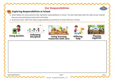 Preview of the first page of Exploring Responsibilities at School