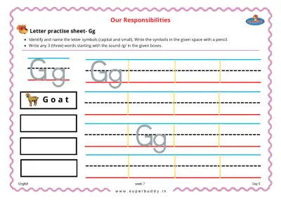Preview of the first page of Letter Practice Sheet - Gg