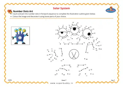 Preview of the first page of KG Unit 2 Week 2 — Number Dots Art
