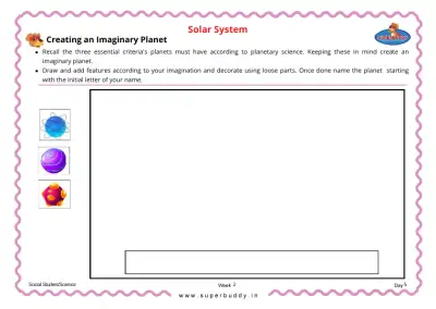 Preview of the first page of KG Unit 2 Week 2 — Creating an Imaginary Planet