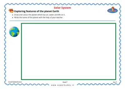 Preview of the first page of KG Unit 2 Week 2 — Exploring Features of the Planet Earth