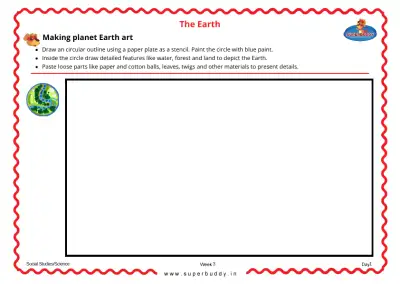 Preview of the first page of KG Unit 2 Week 3 — Making Planet Earth Art