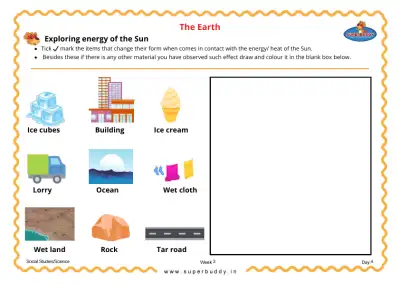 Preview of the first page of KG Unit 2 Week 3 — Exploring Energy of the Sun
