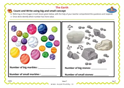 Preview of the first page of Count and Write Using Big and Small Concept