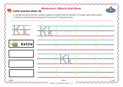 Preview of the first page of Letter Practice Sheet - Kk