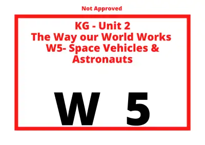 Preview of the first page of KG Unit 2 Week 5 Divider — Space Vehicles & Astronauts