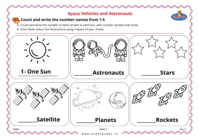 Preview of the first page of Count and write the number names from 1-5