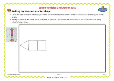 Preview of the first page of Writing my name on a rocket shape