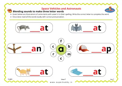 Preview of the first page of Blending sounds to make three letter words