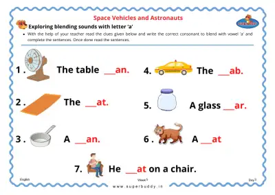 Preview of the first page of Exploring blending sounds with letter 'a'