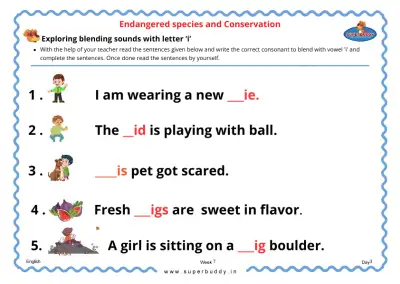 Preview of the first page of Exploring blending sounds with letter 'i'