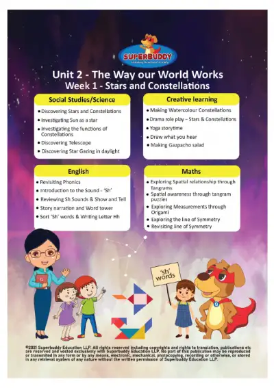 Preview of the first page of Unit 2 Week 1 — Stars and Constellations Weekly Bundle