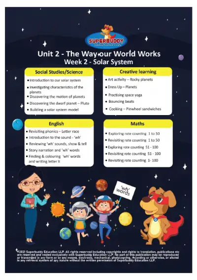 Preview of the first page of Unit 2 Week 2 — Solar System Weekly Bundle