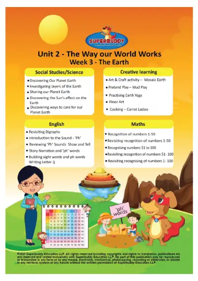 Preview of the first page of Unit 2 Week 3 — The Earth Weekly Bundle