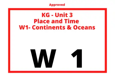Preview of the first page of KG Unit 3 Week 1 Divider — Continents & Oceans