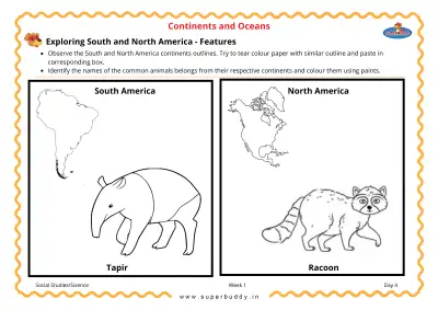 Preview of the first page of Exploring South and North America - Features