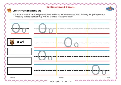 Preview of the first page of Letter Practice Sheet — Oo