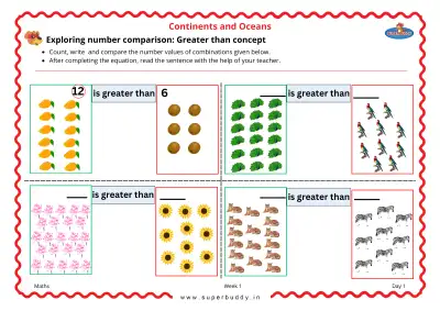 Preview of the first page of Exploring Number Comparison: Greater Than Concept