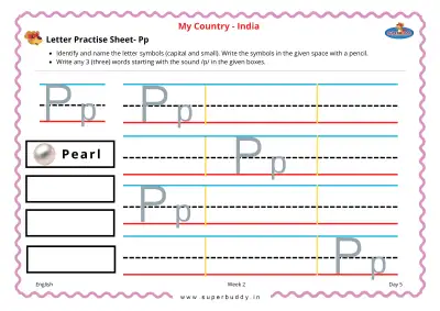Preview of the first page of Letter Practise Sheet- Pp