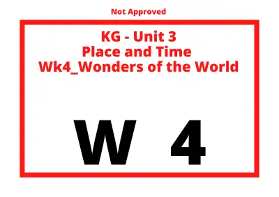 Preview of the first page of KG Unit 3 Week 4 Divider — Wonders of the World