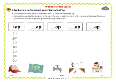 Preview of the first page of Introduction to Consonant Vowel Consonant 'ap'