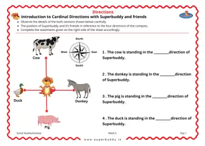 Preview of the first page of Introduction to Cardinal Directions with Superbuddy and Friends
