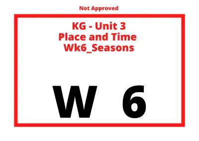 Preview of the first page of KG Unit 3 Tasksheets Cover — Week 6