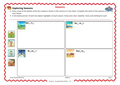 Preview of the first page of Exploring Seasons