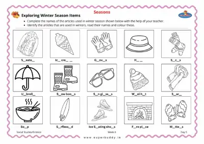 Preview of the first page of Exploring Winter Season Items