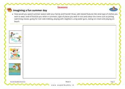 Preview of the first page of Imagining a fun summer day