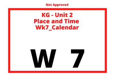 Preview of the first page of KG Unit 3 Week 7 — Cover Page