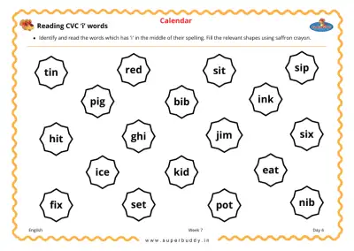 Preview of the first page of Reading CVC 'i' words