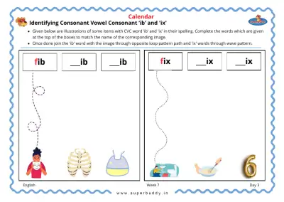 Preview of the first page of Identifying Consonant Vowel Consonant 'ib' and 'ix'